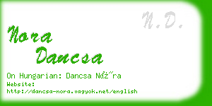 nora dancsa business card